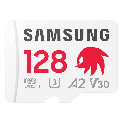Samsung PRO Plus Sonic The Hedgehog + Adapter, 128GB microSDXC, Up-to 180MB/s, Full HD & 4K UHD, UHS-I, C10, U3, V30, A2, for Nintendo-Switch, Steam Deck, GoPRO, DJI Drone, Tablets (MB-MD128SA/LC1)