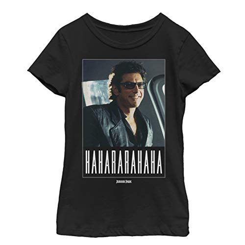 Jurassic Park Girl's Hahararah Short Sleeve Tee Shirt, Black, Medium