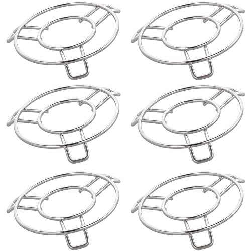 Image of Unify 6 Pieces Stainless Steel Trivets Hot Pot Mat Stand for Kitchen Utensil Vessel Holder /Dining Table /Cooker Ring /Cooling Steaming Rack Stand /Round Pads Holder Cookware Fit