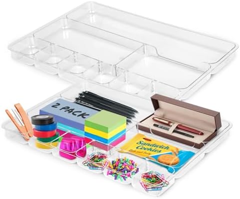 Manaloom Desk Drawer Organizer Tray with 9 Storage Compartments -...