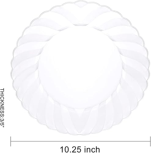 Miniatura 2 de YOUBET 60 platos de plástico transparente, platos llanos transparentes, platos desechables transparentes de primera calidad de 10.25 pulgadas