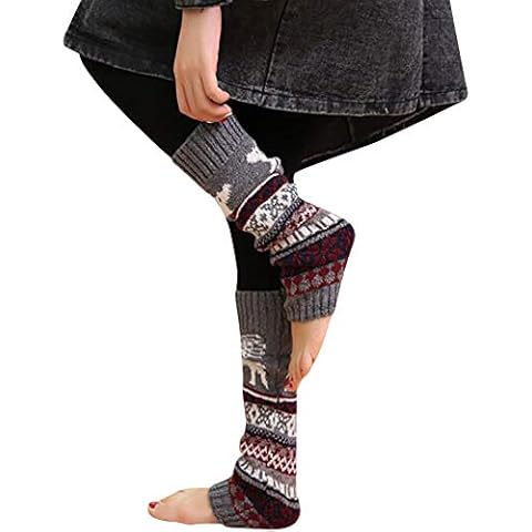 Winter Women High Long Socks Ladies Girls Novelty Fun Christmas Design Leggings Fawn Colorful Fun Cotton Snowflake Reindeer Xmas Cozy Thermal Warm Cable Knitting Socks Gifts Idea Cover