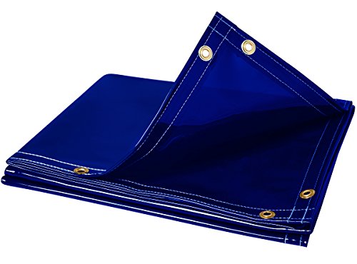 Steiner 325-6X10 ArcView 14 mm Flame Retardant Blue Tinted Transparent Vinyl Welding Curtain, 6' x 10'