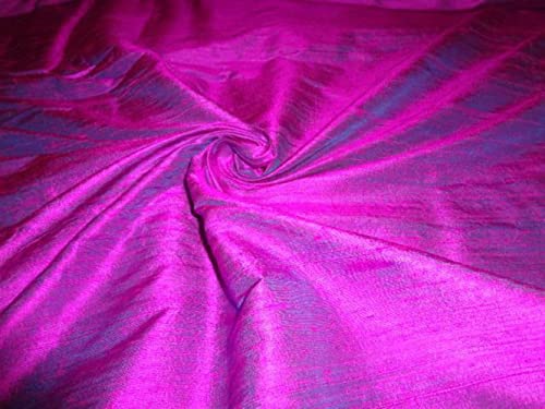 Tissu en soie Dupioni bicolore rose bleu 137 cm de large au mètre pour couture