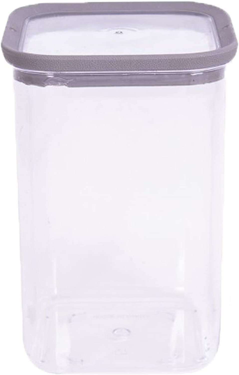 AHS Plastic Clear Food Container 1L - Perfect For Storing Dried Foods - Kitchen Pantry Organization Canister With Lid - Square Shaped Food Containers - Heavy Duty Airtight Container 15cm x 11cm x 11cm