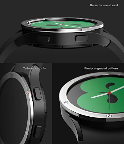 Image of Ringke Bezel Styling Compatible with Samsung Galaxy Watch 4 40mm / Galaxy Watch FE Accessory Adhesive Frame Ring Cover Anti Scratch Stainless Steel Protection Silver [40-42]