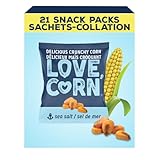 LOVE CORN Sea Salt 0.7oz x 21 Bags - Delicious Crunchy Corn - Healthy Family Snacks - Gluten Free, Kosher, NON-GMO - Alternative for Chips, Nuts, Crackers & Pretzels - Perfect for Charcuterie Boards