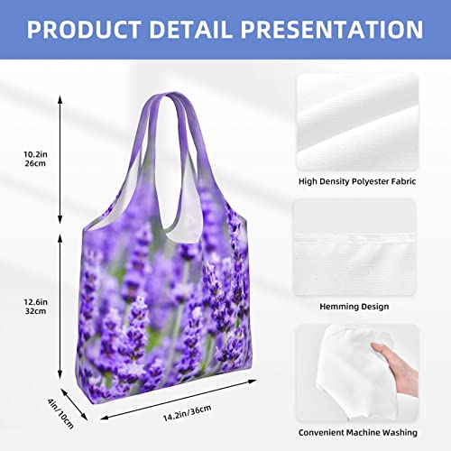 Sac en toile réutilisable violet lavande robuste pour vos déplacements et gym - 5
