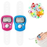 2Pièces Compteurs de Doigts Électroniques Doigt Compteur Marqueur de Maille Crochet Compte...