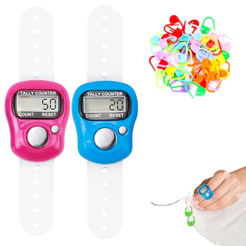 2 Stücke Elektronische Fingerzähler Reihenzähler Stricken...
