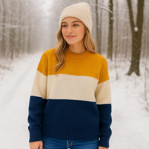 Unisex Knit Sweater with Soft Fabric Long Sleeves Crewneck Casual Fall Winter Style for Men's and Women's Outfits2