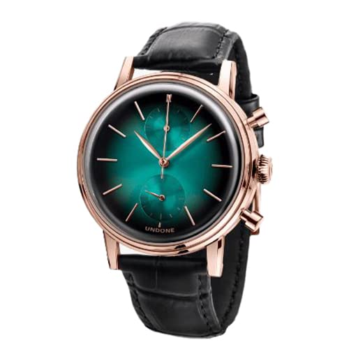 Undone Urban Mystique Neptune Hybrid Chronograph Quarz Mechanische Edelstahl PVD Rosegold Grun Leder Braun Schwarz Herren Uhr Cover