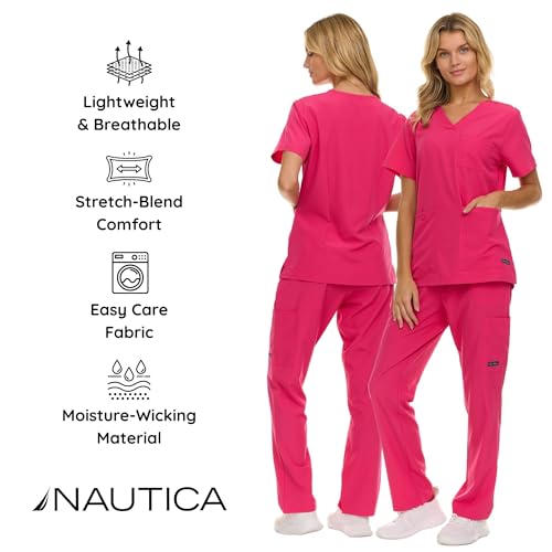 Nautica Scrubs for Women Set of 2 - Medical Nursing Stretch Top & Pants - image 3
