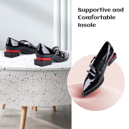 Image of LingxiaUne Green Dress Shoes for Women Fashion Forward Elegant Dressy Womens Pumps and Loafers with Low Chunky Heel and Sleek Pointed Toe Design Fashion Forward Size 9.5