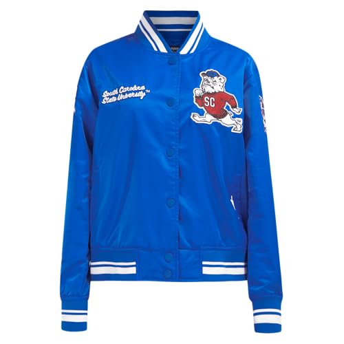 WOMENS COLLEGE SOUTH CAROLINA STATE UNIVERSITY COLLEGE CLASSIC ESSENTIALS SATIN JACKET ROYAL BLUE M