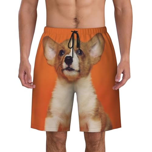 Men's Beach Shorts Puppy Mens Swim Trunks Board Shorts with Pockets Swimwear Bathing Suits