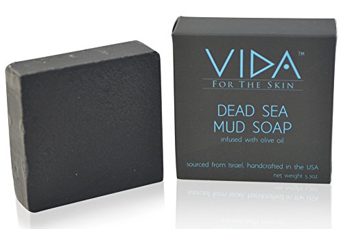 Artisan Dead Sea Mud Soap with Olive Oil | 100% Natural | Great for Acne, Eczema, Psoriasis | Purifies, Moisturizes, Cleanses | For Women and Men | One 5.3-Oz Bar