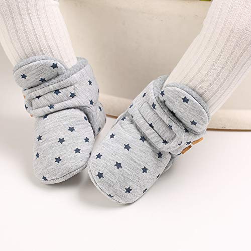 Neband Baby Cozy Fleece Booties, Warm Lined Stay On Baby Boy Girl House Slippers Fluffy Sock Booties With Non-Slip Gripper Infant Winter Ankle Boots Toddler First Walker Crib Warm Shoes #TOP2