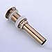 BESTILL Push Pop Drain Stopper Less Overflow for Bathroom Basin Vessel, Champagne Bronze