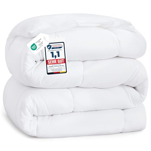 Bedsure 240x220 450gsm Acolchada | Caliente Cobertura de Invierno 200x200cm | Lavable, Espesa y Blanca
