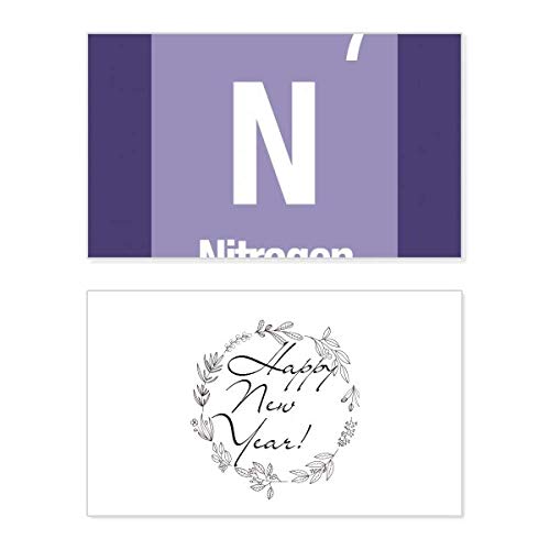 Tarjeta de Año Nuevo con Nitrógeno N para llenar tu escritorio de ciencia y buenos deseos