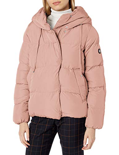 Jessica Simpson Women's Puffer Jacket, Hooded Blush, L
