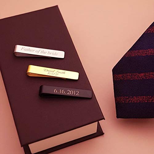 Personalized Custom Tie Clip Stainless Steel Gift for Man Husband Son Girlfriend (M)