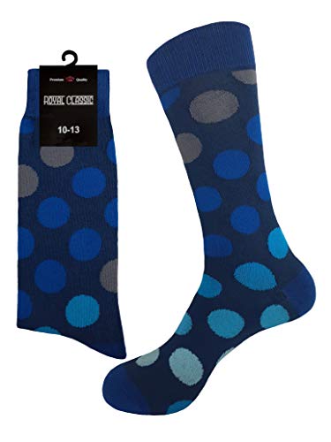 Large Polka Dots Mix Pattern Novelty Socks 4 Pairs Cotton Blend Size 10-13 (Assorted Colors)4