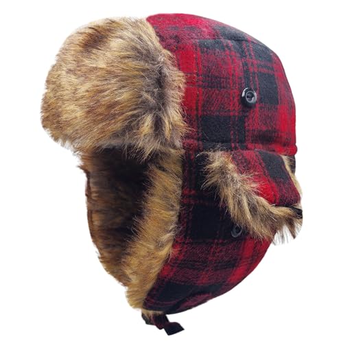 Kids Winter Trappers Hat Toddler Outdoor Windproof Ushanka Ski Cap Ear Flap Chin Strap Snow Hat for 3-8Y