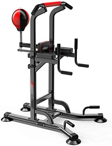 DXIN Home Gym Pull Up Dip Station,Power Tower Pull Up Bar,Adjustable Height Fitness Workout Station,Push Up Equipment of Home Gym Exercise (Color : Black, Size : 12575150cm)