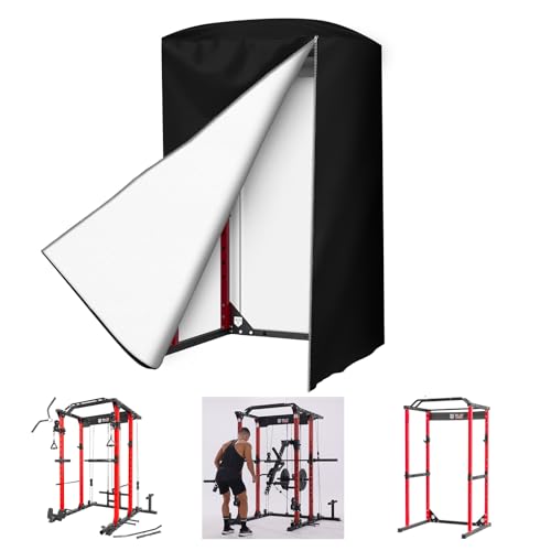 Gpaentsn Gym Rack Cover with Zipper, Waterproof Dustproof Universal Outdoor Gym Equipment Covers for Home Gym Workout Equipment/Squat Rack/Weight Lifting Rack All Season Protective Cover