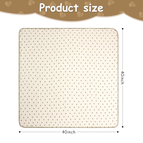 Image of Baby Blanket Double Layer Cotton Muslin, 40x40Inch Soft Minky Blanket with Dotted Backing, Baby Gifts for Girls Boys Toddlers Newborn (Heart)