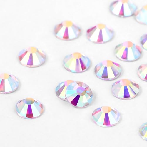 Image of Novani Crystal Rhinestones, Flatback Loose Gemstones 2880pcs Glass Rhinestones for Clothes Shoes Crafts Makeup Nail Art and DIY Decorations(SS4, Crystal AB)