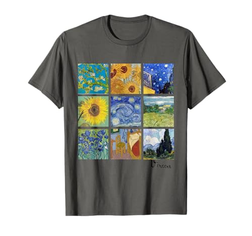 Vincent Van Gogh Fine Art Espressionista Pittura Collage con girasoli e notte stellata