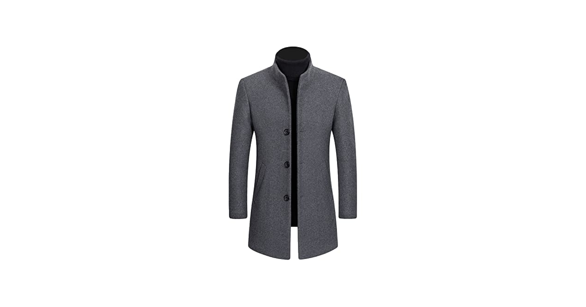 Maiyifu-GJ Men Stylish Wool Blend Trench Coat Slim Fit