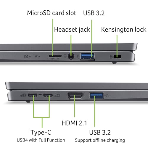 ACER Swift SFG14 63 R11S PC Portable 14" 2.8K IPS Processeur AMD Ryzen 5 8645HS RAM DDR5 SSD Carte Graphique AMD Radeon Windows 11 Clavier AZERTY Français - vue 6