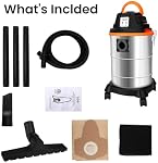 LIGO Shop Vac, Wet and Dry Vacuum Cleaner, 4 Gallon, Stainless Steel Tank, for Car, Garage, Workshop, Corded with 360° Wheels.
