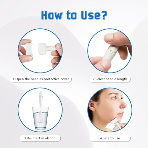 Image of Professional derma roller Pen For Face body,Microneedle Derma Roller for beard,Dermastamp for Scalp hair Adjustable Derma Stamp For Women and Men
