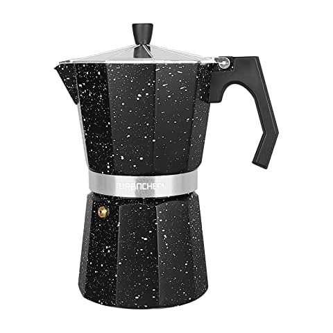 URBN-CHEF Stove Top Espresso Cafetiere Coffee Maker Kitchen Brewer Moka Pot (Capacity: 6 Cups) Cover