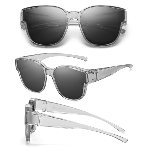 Image of GEGURI Polarized Sunglasses Fit Over Glasses for Men Women, Oversized Square Sun Glasses UV400 Protection Shades
