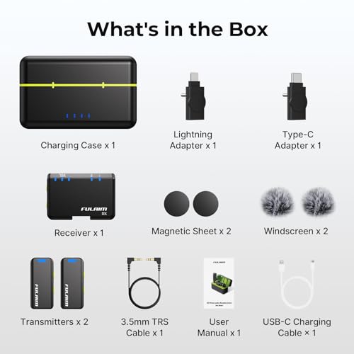 FULAIM X6S Wireless Lavalier Microphone for iPhone, Dual Channel Mini Clip On Mic with AI Noise Cancellation, 48kHz 24Bit Audio, Charging and Storage Case for Phone, Camera, Video Recording and Vlogging - Image 7