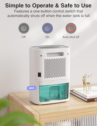 CLEVAST 30 OZ Mini Quiet Dehumidifier for Home and Travel with Auto Shut Off
