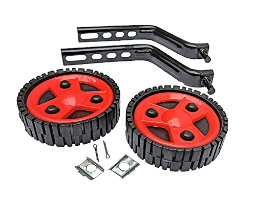 Image of Universal Bicycle Training Wheels Set Adjustable 14 to 20 Inch Supporting Wheel Set Durable Anti Slip Steel Brackets for Kids Bike Balance Support Easy Installation for Learning Riders