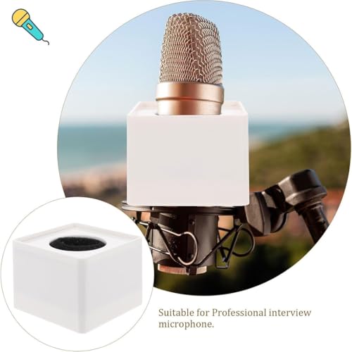 Image of GIFTMAX Mic Logo Station - Self-Adjusting Mic Flag for Wireless Microphones, Portable ABS Injection Identifier for Interviews & News Reporting (Squre)