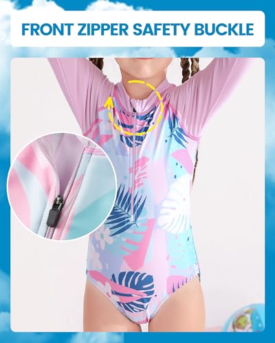 Image of Angel season Girls Swimsuits Kids Bathing Suit One Piece Swimwear with UPF 50+ Cute