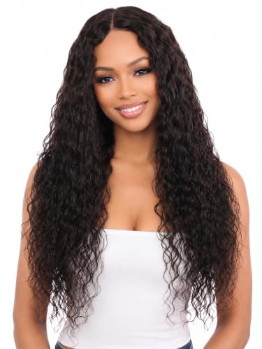 ManeMajesty 34 Inch Deep Wave Wig human hair T Part Lace Front Wigs