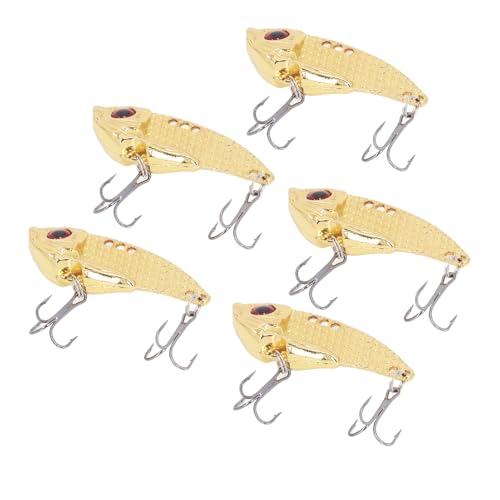 SPYMINNPOO Fishing Lures for Bass, Lipless Crankbait High Carbon Steel Reflective 2 Hooks 3D Eyes for Freshwater Saltwater Fishing (7g)
