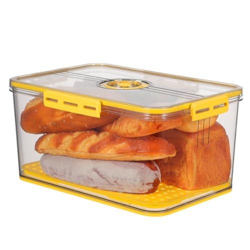 UKCOCO Contenedor de Almacenamiento para con Tapa Hermética y Control de Organizador Transparente para Refrigerador Caja de Cocina Multiusos para Conservación y