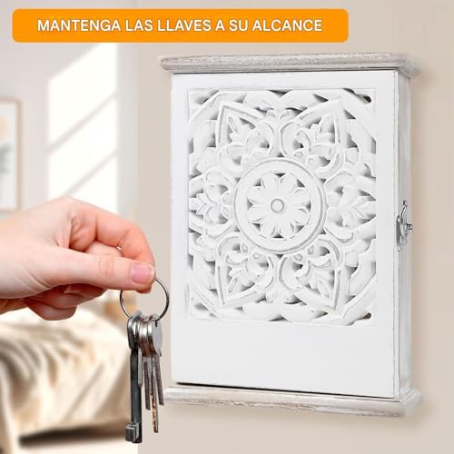 Portallaves de Madera de Diseño Moderno Caja Organizadora Elegante para Pared de Oficina 5