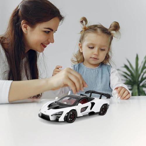 Image of Advisian store 1:24 Maclaren Senna Sports Model Exclusive Alloy Diecast Pull Back Toy car with Openable Doors & Light Music Toys for Kids Boy Girl Gift (1:24 Maclaren Senna -White)